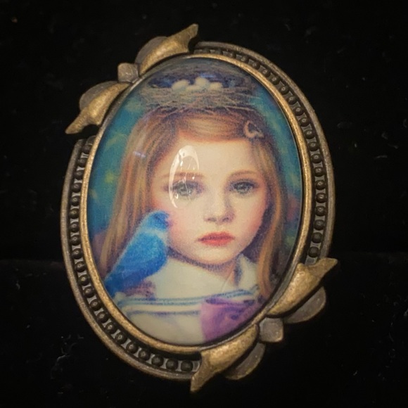 brass tone adjustable shabby victorian Alice rings U PICK - Picture 8 of 17